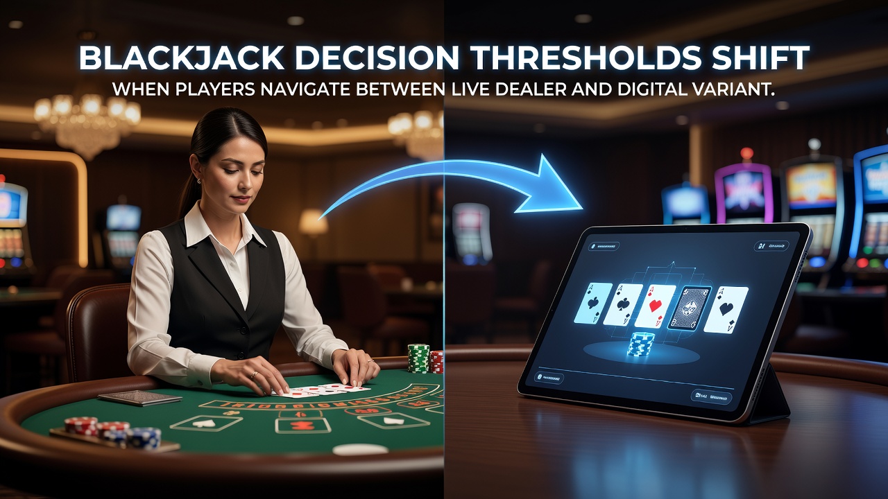 Side-by-side view of live dealer blackjack table and digital blackjack screen highlighting interface differences